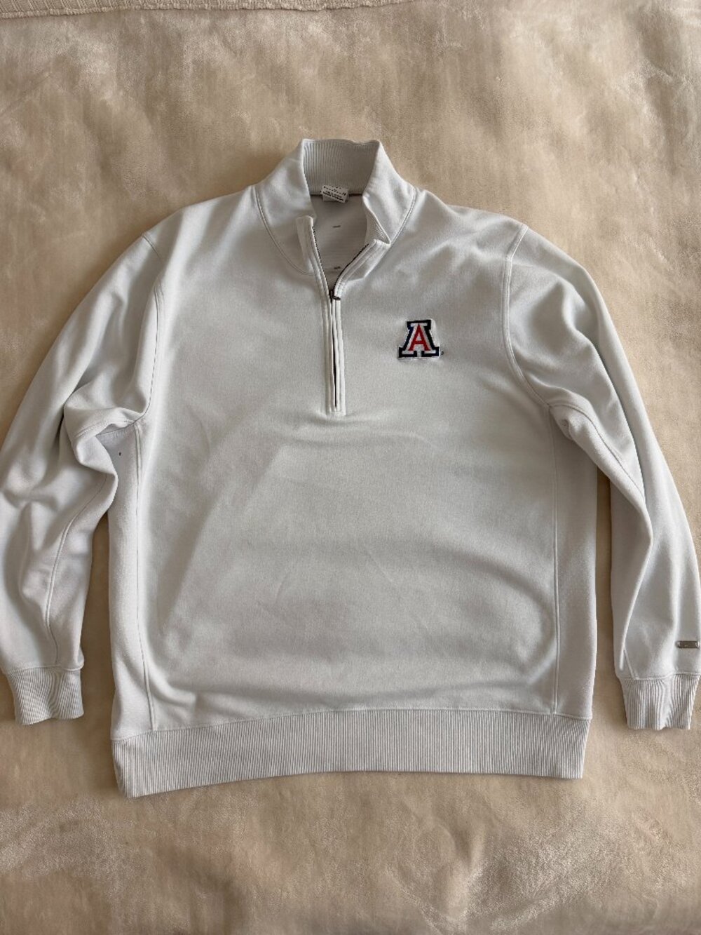 Nike Arizona Wildcats Mens XL White Dri Fit 1/4 Quarter Zip Pullover NCAA CU9826